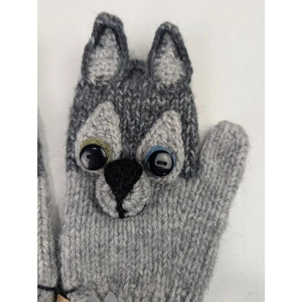 Andes Kids Handmade Wolf Mittens
